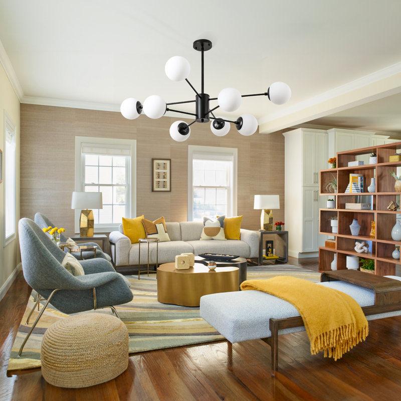 Jahdal 8 - Light Dimmable Sputnik Modern Linear Chandelier