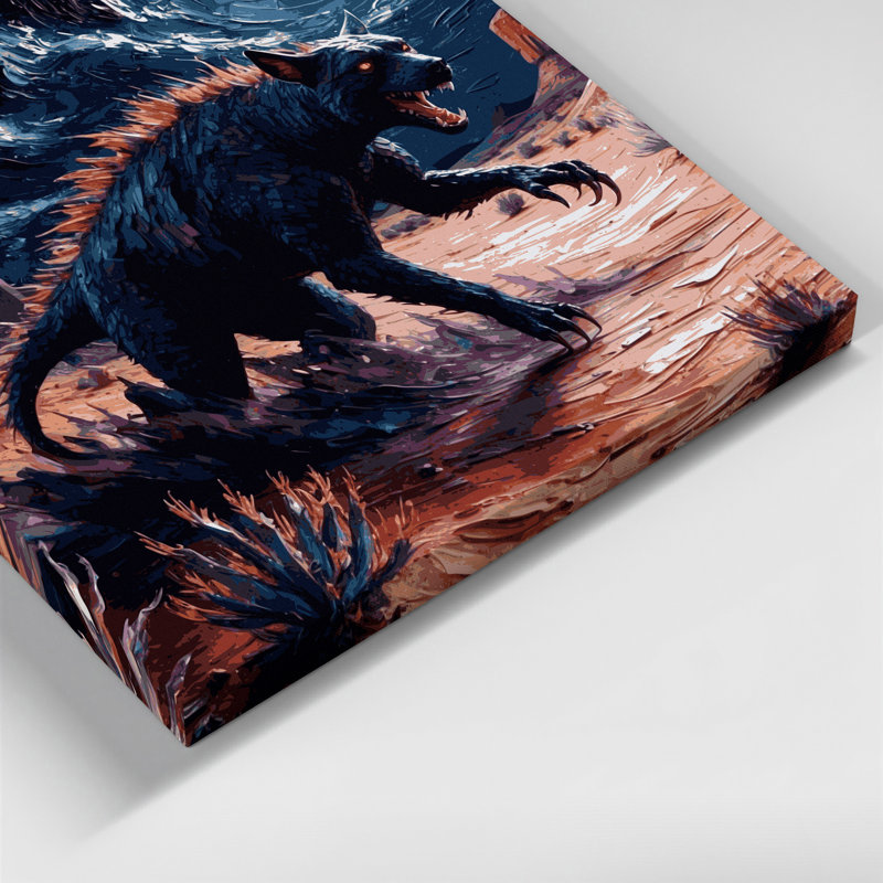 «Southwestern Animals» Chupacabra 11, art sur toile mauve, H 32 po x l 32 po