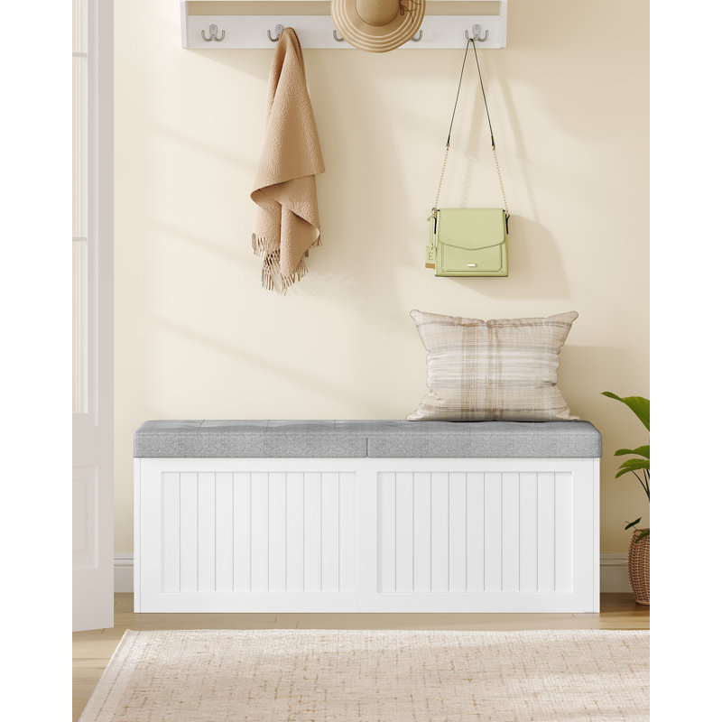 Storage Chest, 109cm, Shoe Storage Bench with Seat, Large-capacity with Three Compartments, Blanket Box for Entryway, Living Room, Hallway