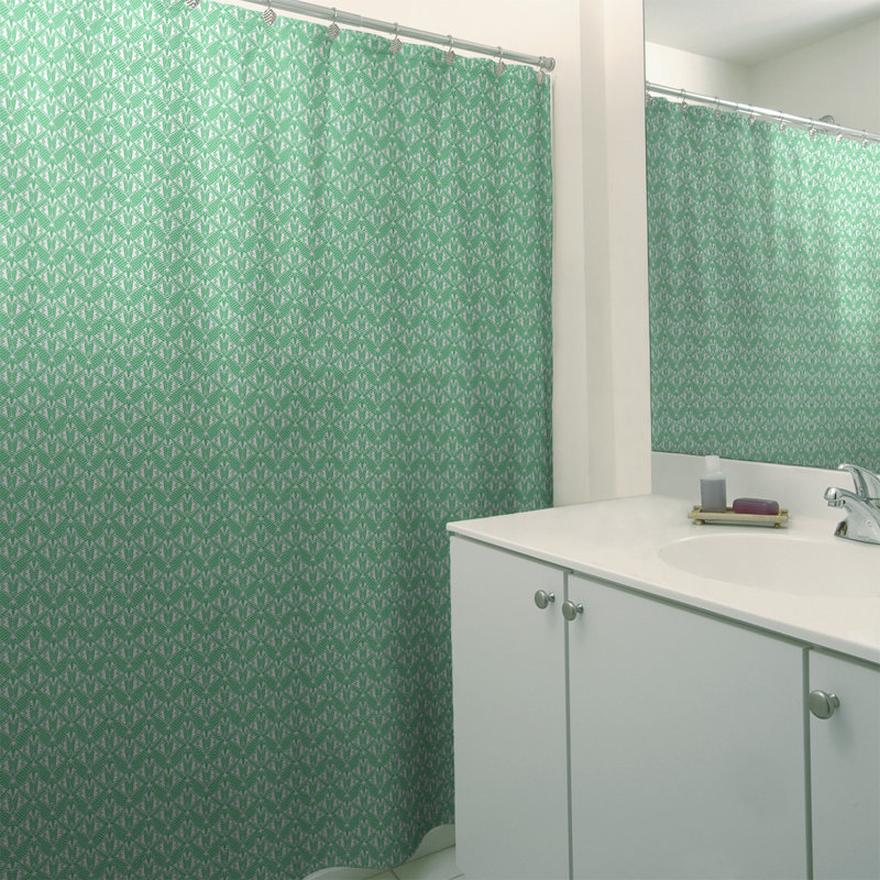 Rideau simple art déco, Rayures vertes 2