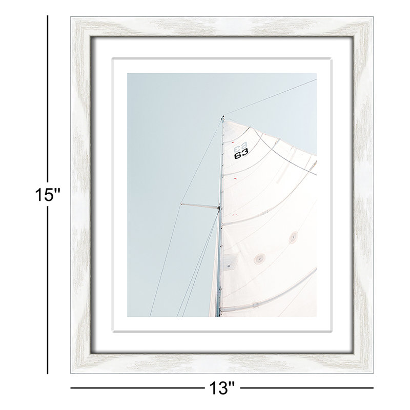 Arnell voilier - reproduction de photo sur papier encadrée, H 15 po x l 13 po x P 0,75 po, Cadre blanc