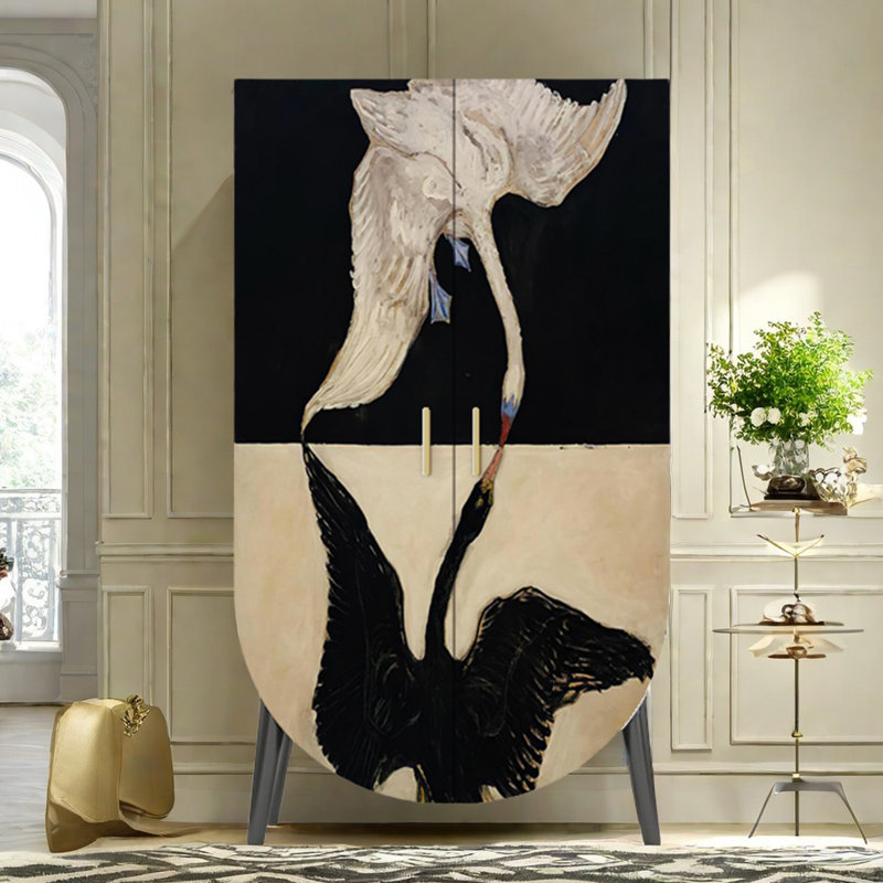 Armoire haute Modern Modern, Noir / multicolore