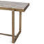 Console Rhodes de 52 po avec plateau en marbre beige Capri et base en laiton antique
