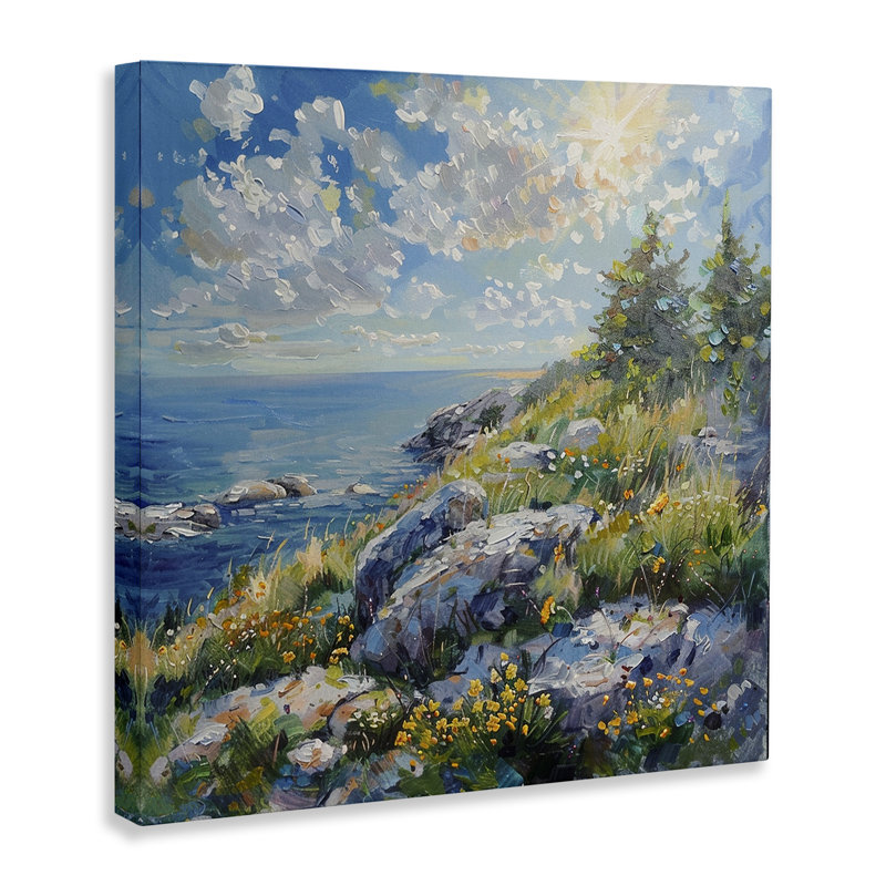 Art mural sur toile Cliffside Sea View par LSR Design Studio bp-495_CN, H 17 po x l 17 po