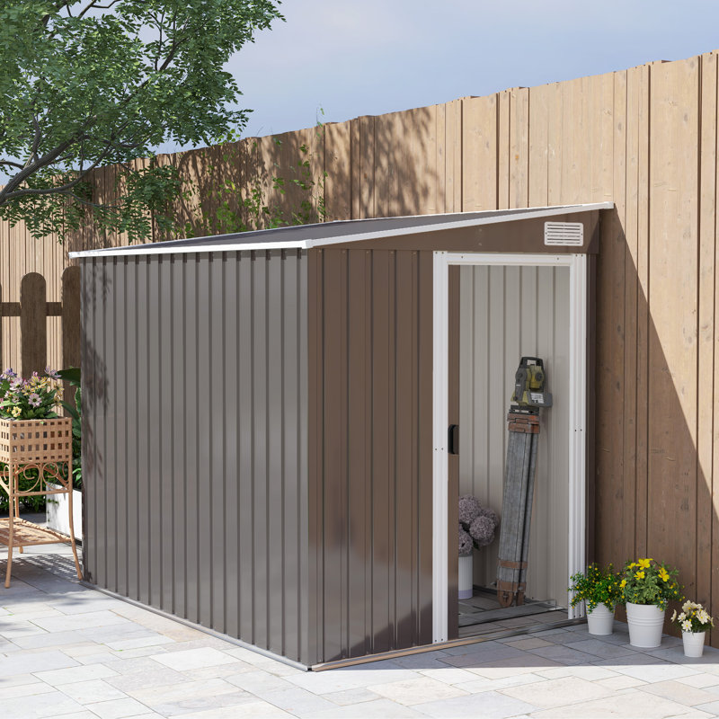 5 x 7 pi remise de jardin à abri avec fondation, gris clair