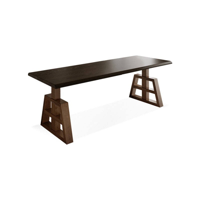 Dark Walnut Rectangular Solid Wood desks, 29.53" H x 62.99" W x 23.62" D