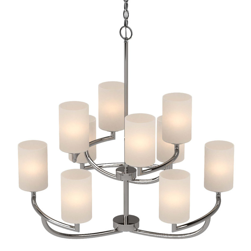 Lustre suspendu en chrome 10 lumières Singh