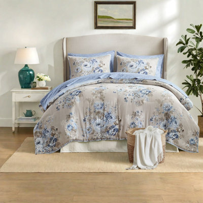 Ensembles de literie à motif floral élégant, matériau en polyester doux, chic rétro, rafraîchissement de chambre à coucher