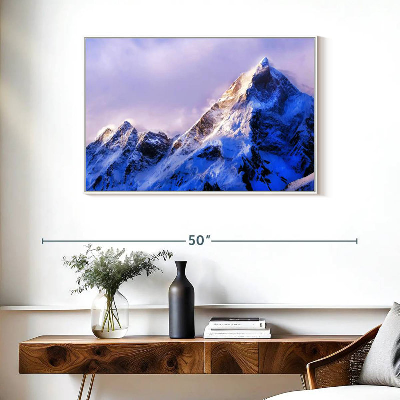 Sommet du mont Everest, Cadre flottant blanc, 37 po x 25 po