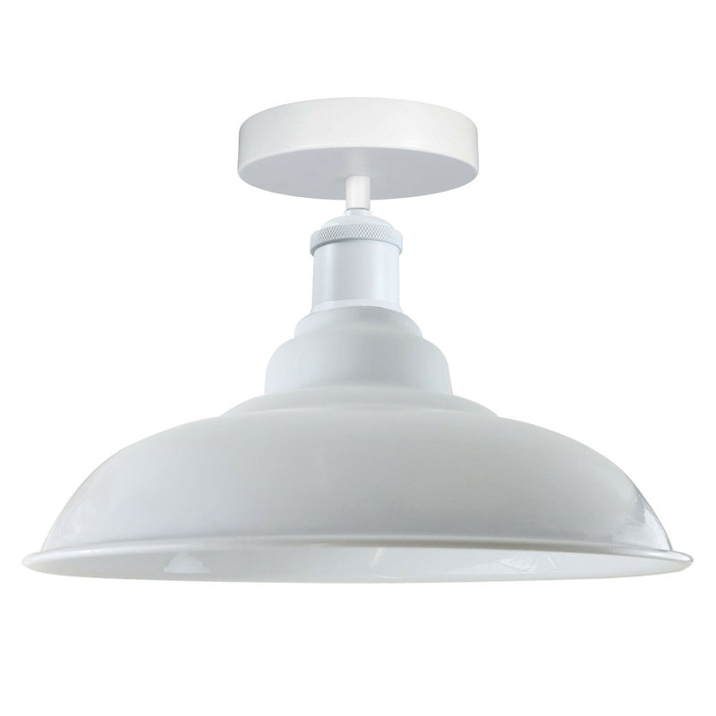 Navi Semi Flush Mount, White