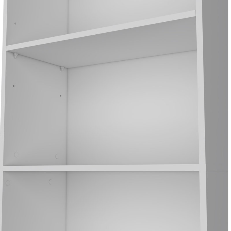 Bibliothèque à 5 tablettes en blanc - solution de rangement spacieuse. 71,1 po de hauteur x 11,7 po de largeur. Améliore l'utilisation de l'espace et économise l'espace. 24,7 po de largeur et 12,3 po de hauteur. Convient à la vie moderne