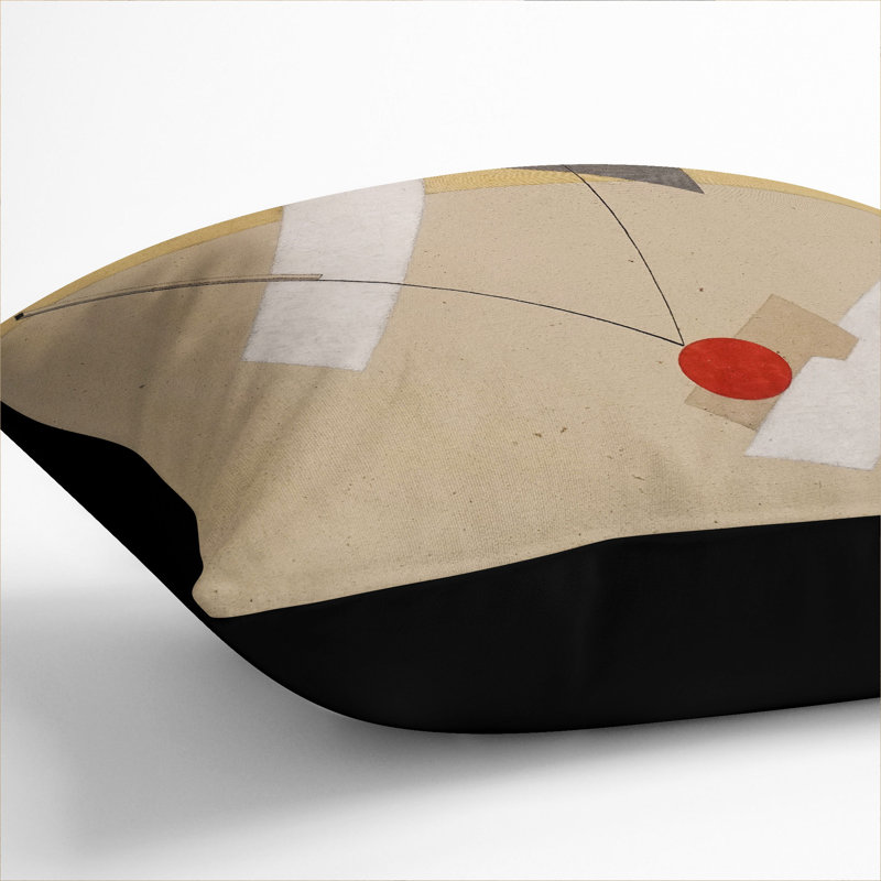 Proun 12E Square Throw Cushion, Black, 40cm H x 40cm W x 15cm D