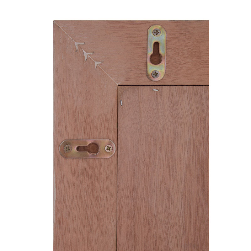 Wine Solid Wood Flat Wall Mirror, Brown