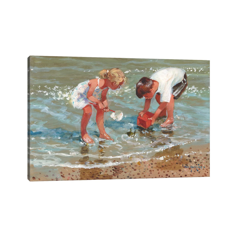 Putting Up A Stand by John Haskins - Painting on Canvas, Wrapped Canvas, 45.72cm H x 66.04cm W x 1.9cm D