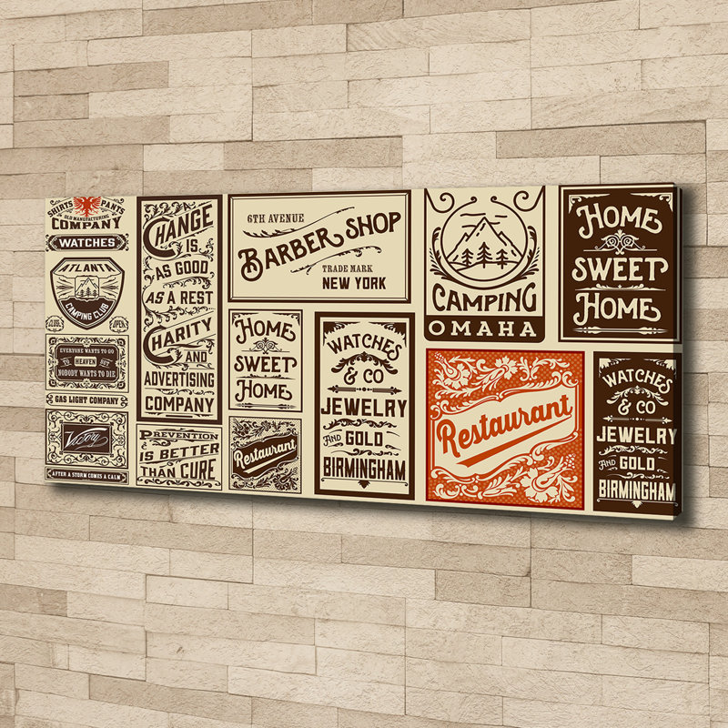 Ads And Labels - No Frame Print on Canvas