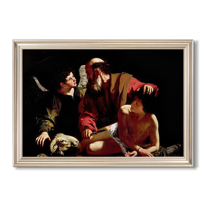Le Sacrifice d'Isaac (version Uffizi), v. 1603 - Caravage - Toile avec cadre sur mesure, Dimensions intérieures 24 po x 34 po