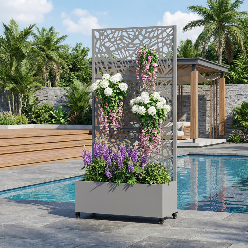 Boîte à fleurs Eurel, H 72 po x l 35 po x P 16 po, Gris
