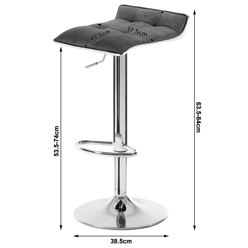 Padula Upholstered Counter Stool with Metal Frame, Dark Grey