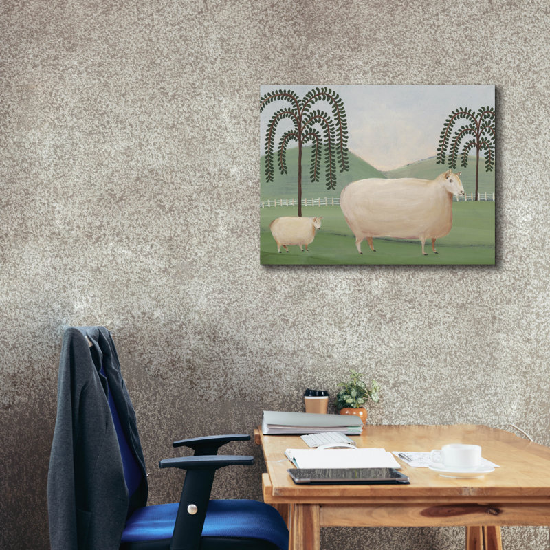 «Folk Farm I» par Regina Moore, H 26 po x l 34 po x P 1,5 po