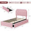 Platform Bed Frame,Kids Bed Frame with Storage Headboard, 2 Rolling Drawers, Noise Free Bedframe, No Box Spring Needed-121063030-121063023