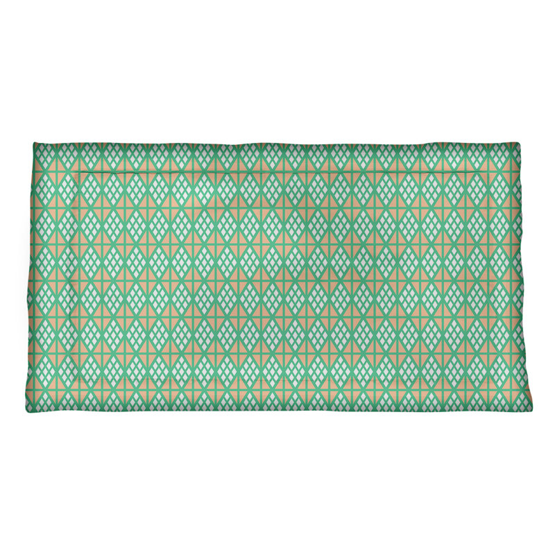 Katelyn Elizabeth Polyester Geometric Sham Set, Polyester, Standard, Green/Orange