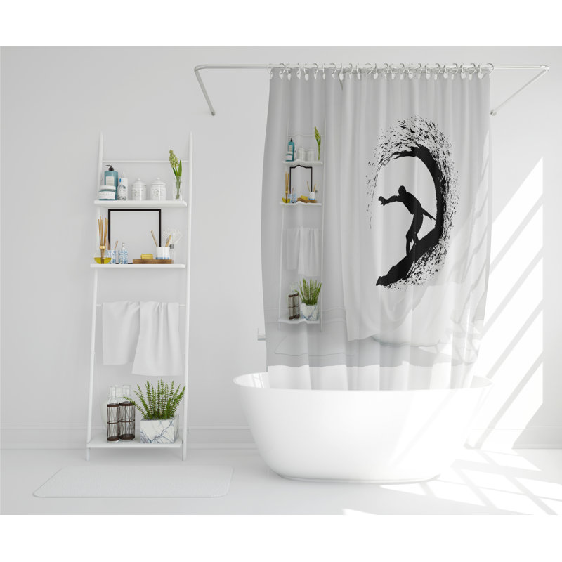 Brynn Polyester Shower Curtain Set, 168cm H x 168cm W