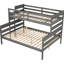 Lit simple superposé au-dessus d'un grand lit simple, gris - offrant un support stable pour un lit dans une chambre à coucher-19153080-19153079
