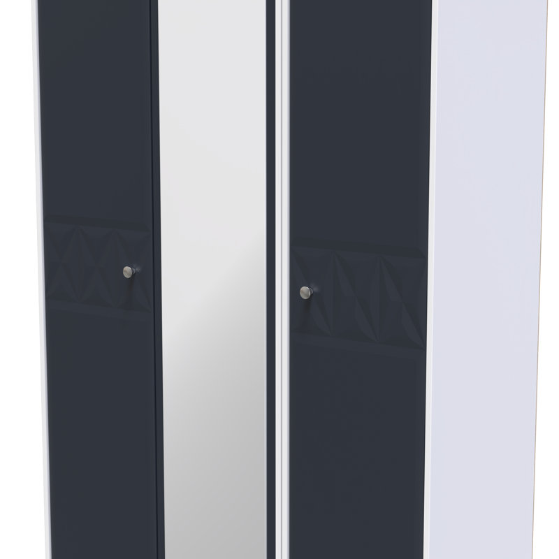 Ceinwen Manufactured Wood Wardrobe, Indigo Matt/White