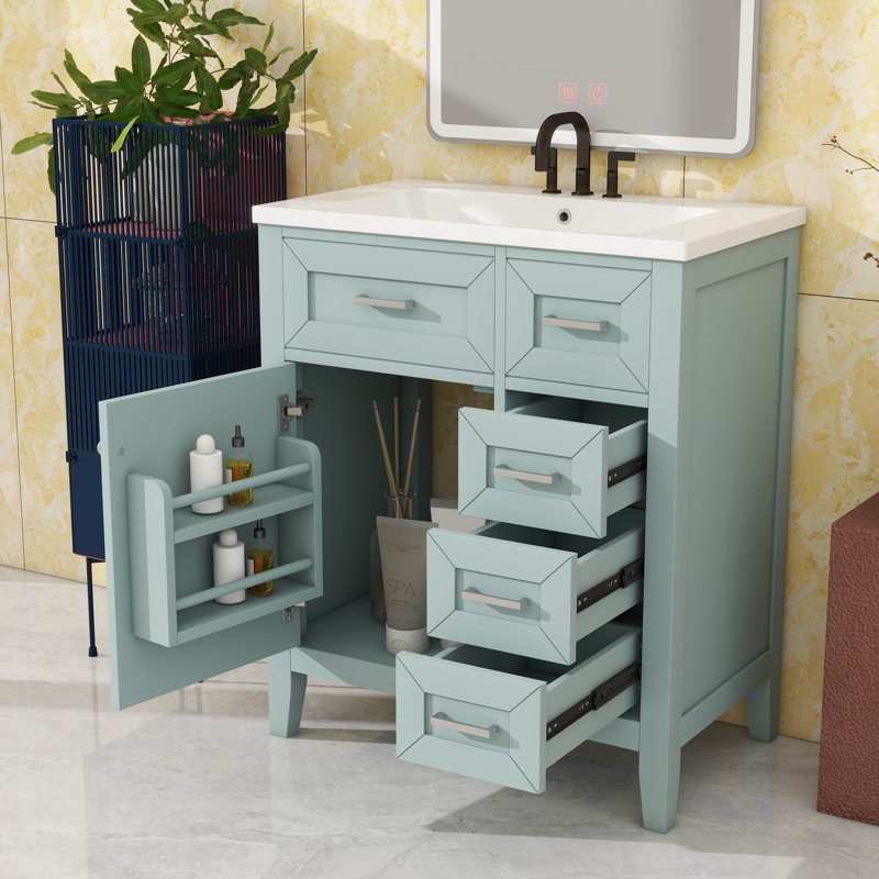 Meuble-lavabo de 30 po entièrement équipé d'un lavabo, Green
