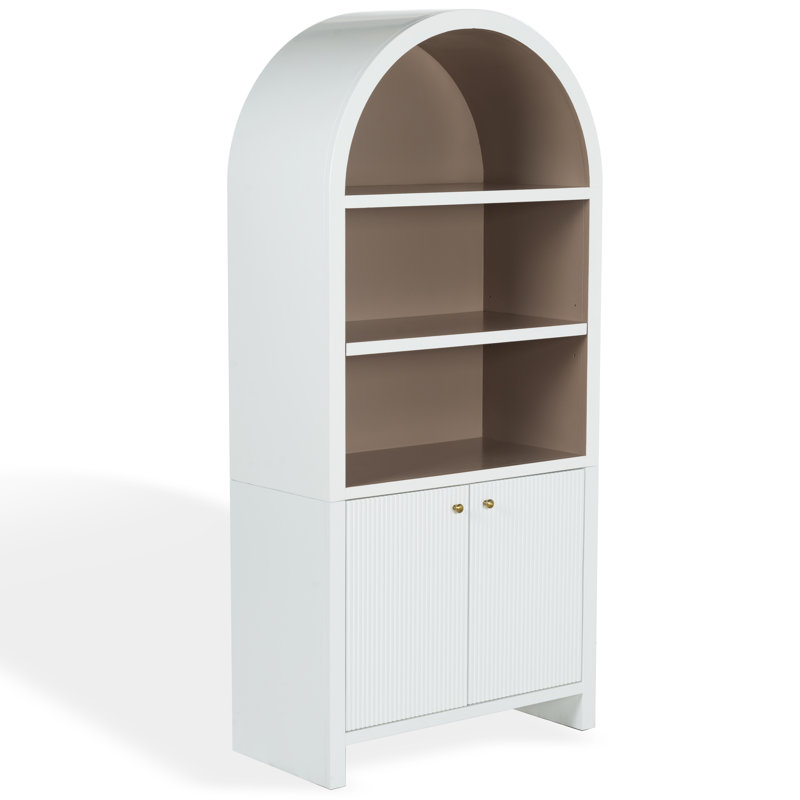 Liabella 5 Shelf Wood Bookcase, White