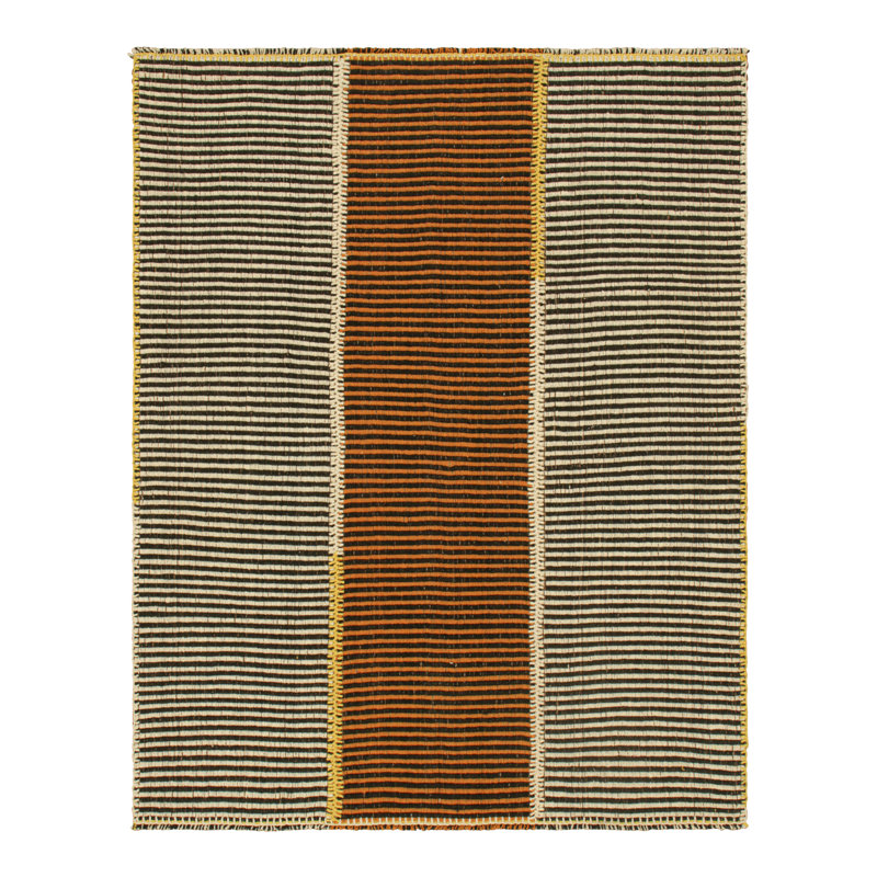 Rug & Kilim’S Contemporary Kilim In Beige-Brown And Orange Textural Stripes