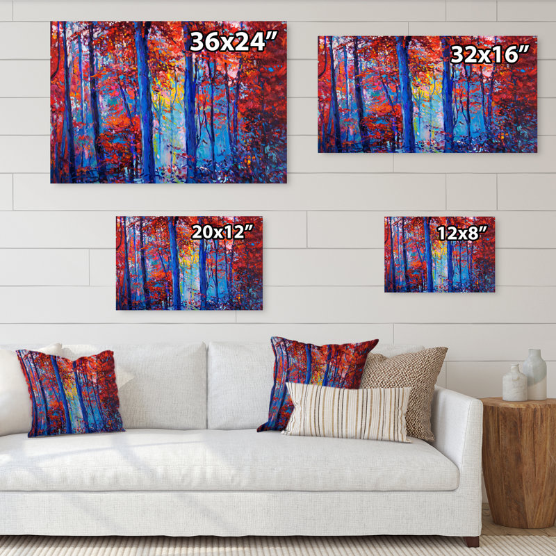 Paysage d'automne - reproduction de cadre photo sur toile, H 16 po x l 32 po x P 1 po, Toile tendue