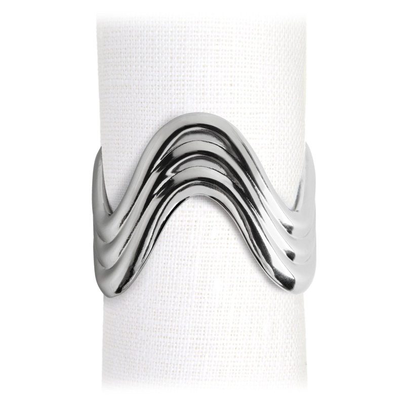 Ripple Napkin Rings, Platinum