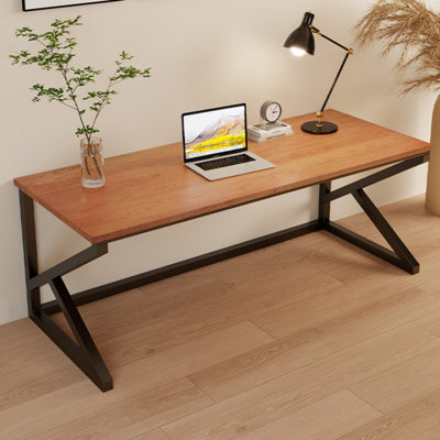 Bureaux rectangulaires en bois massif 55,12 po couleur cerisier