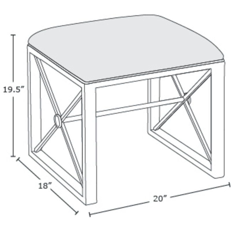Medallion Upholstered Utility Stool,  Gold