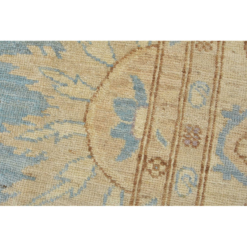 One-of-a-Kind Rectangle 8'2" X 10'1" New Age Wool Area Rug in Blue/Beige