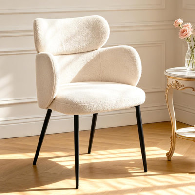 Fauteuil d'appoint rembourré en velours avec pieds en métal Cottle