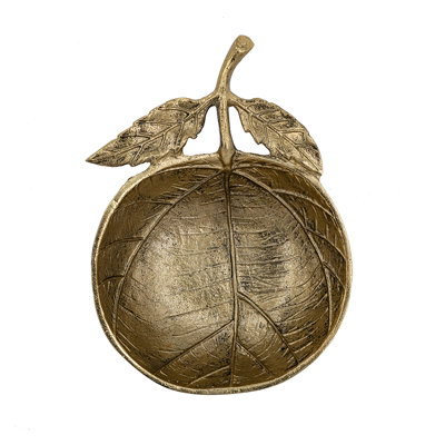 Bol en feuille d'or 8 x 6 x 2 po avec détails réalistes