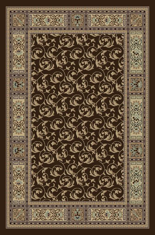 Tapis décoratif d’intérieur/d’extérieur brun oriental Laura, Rectangle 8 pi x 11 pi