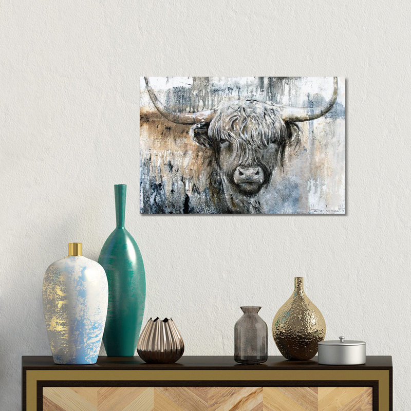 Highland Cow II - Giclée sur toile tendue avec châssis, H 12 po x l 18 po