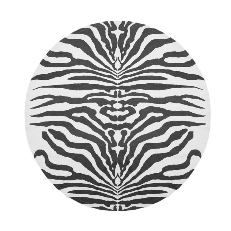 Zebra Animal Print Tablecloth, Black