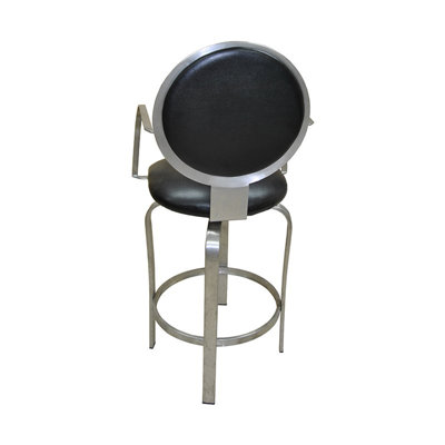 London Swivel Upholstered Faux Leather Counter Stool