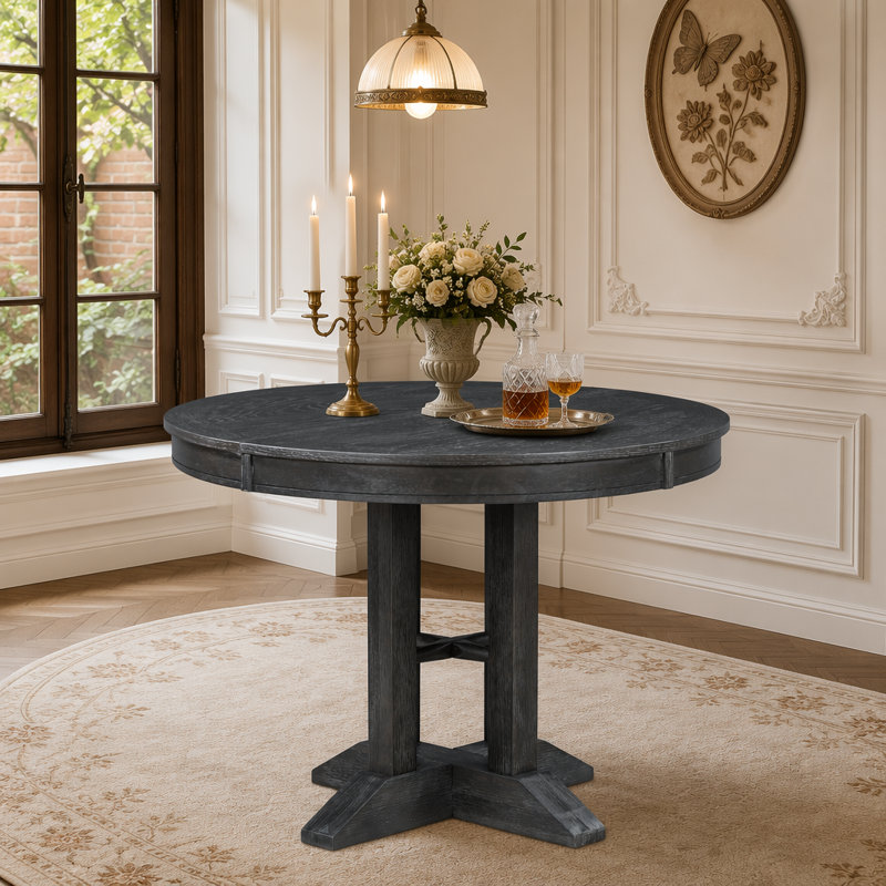 Table de salle à manger à rallonge Farmhouse, Black