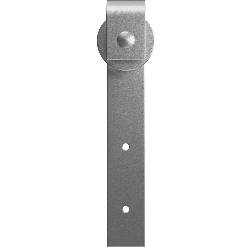 Ensemble de quincaillerie de porte de grange simple standard Premium J-Strap Roller Hanger, Argent métallique
