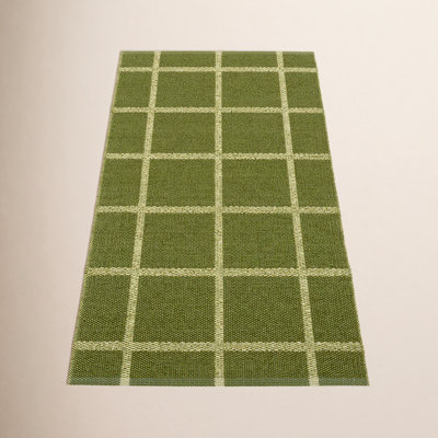 Ada Dark Olive Ivory Hand-Woven Geometric Rug