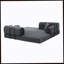 Canapé-lit convertible, canapé-lit pliant en tissu mélangé à deux tons avec structure de forme fixe, canapé-lit de salon pour la chambre du salon (noir moucheté)-637998580