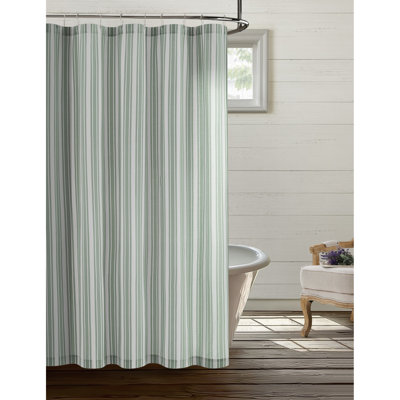  Wide Ticking Stripe Shower Curtain