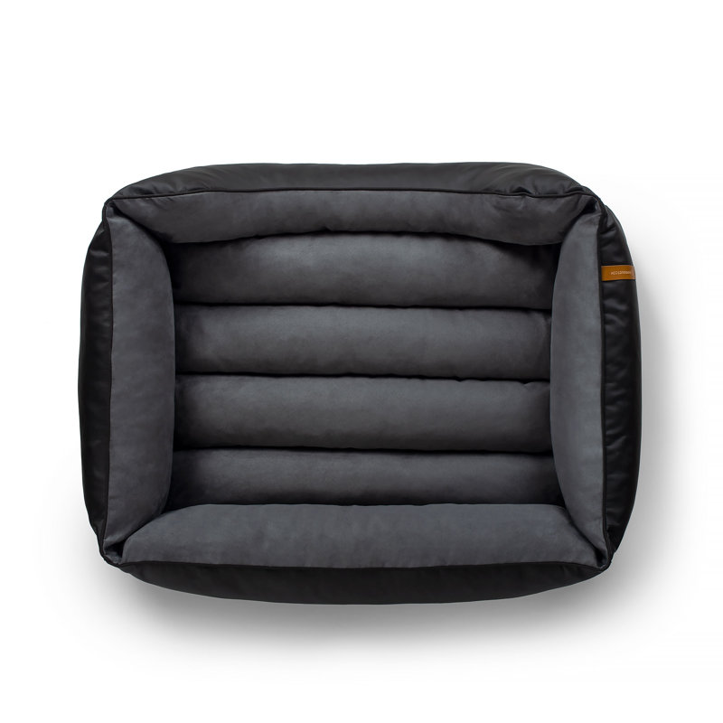Cotton Pet Bed, 23cm H x 95cm W x 73cm D, Black/Grey
