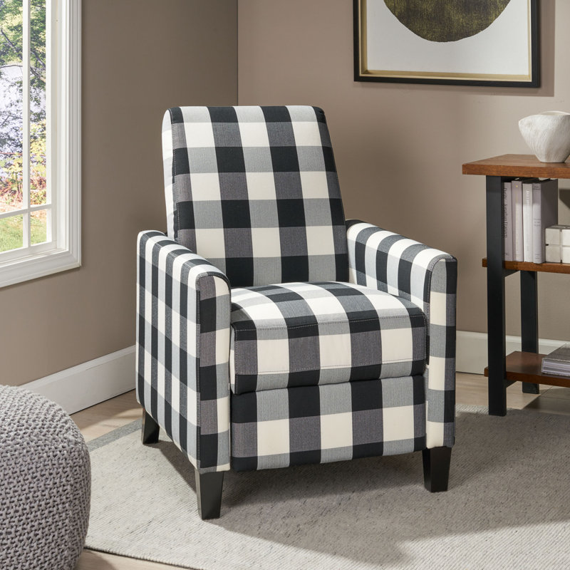 Fauteuil inclinable en tissu Huntoon, Mélange de polyester noir