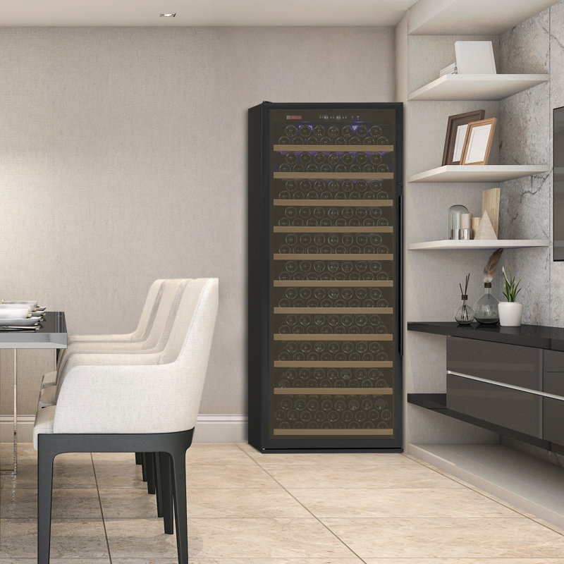 Allavino 32" Wide Vite II Tru-Vino 305 Bottle Single Zone Black Left Hinge Wine Refrigerator, Left, Black